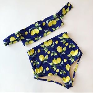 Lemon high Waist retro swimsuit